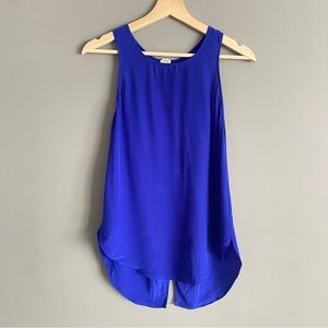 Wilfred Womens Blue Silk Open Back Tank Top Size XS